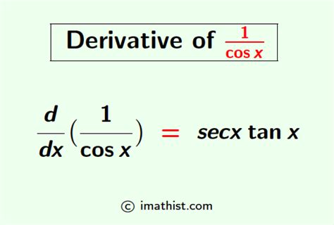 Find the derivative of the following functionfxcos x1sin x. . 1cosx derivative